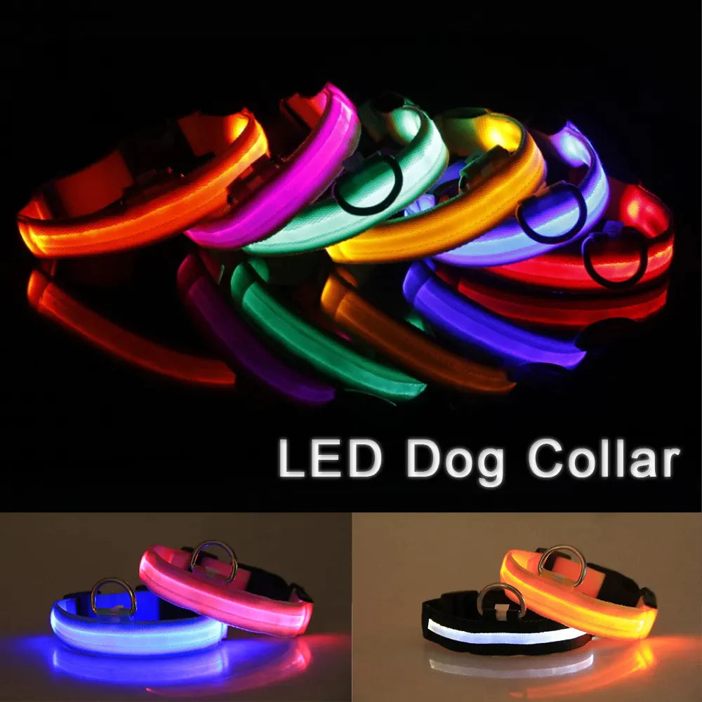 LED Light-Up Dog Collar – Waterproof, Adjustable & Ultra Bright Safety for Night Walks