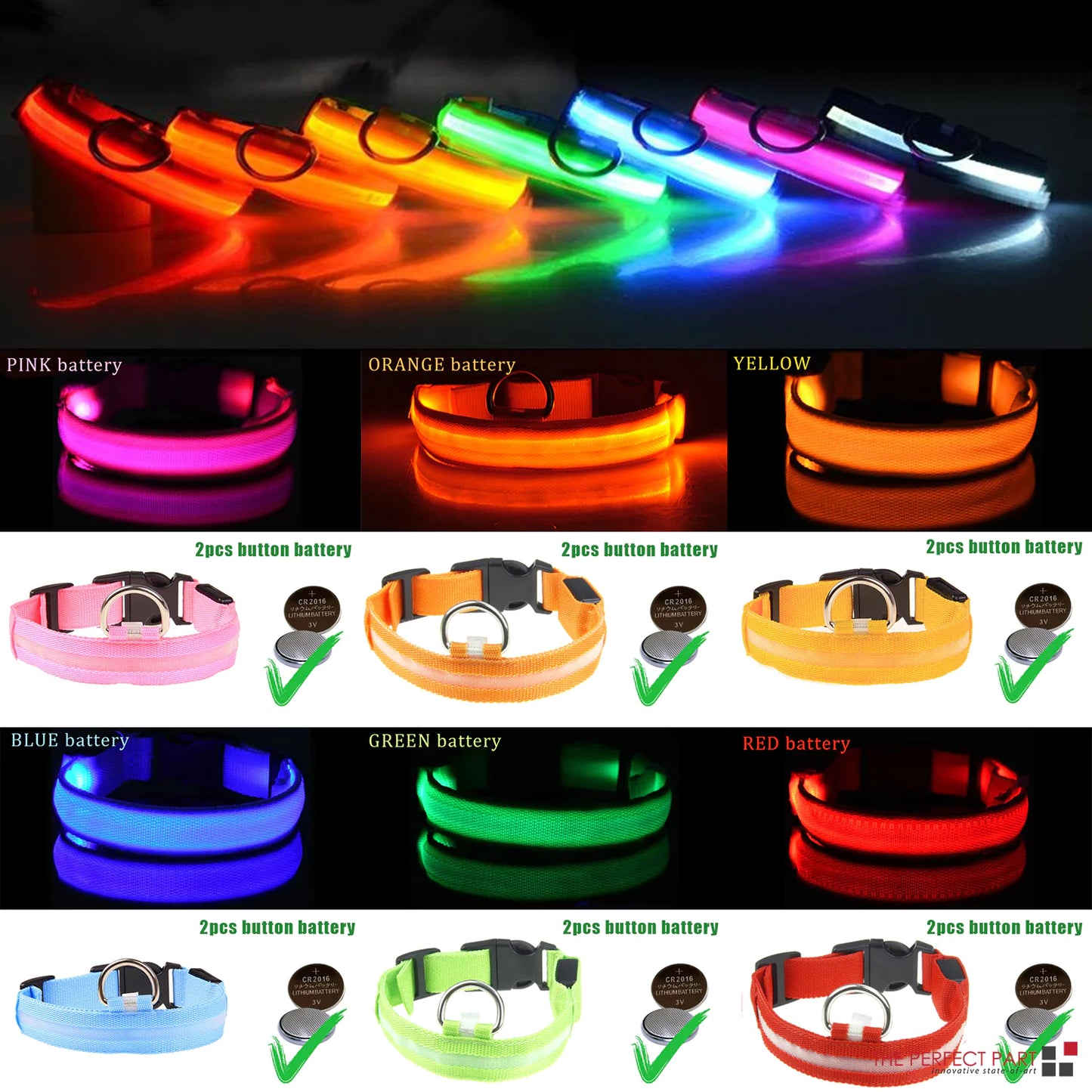 LED Light-Up Dog Collar – Waterproof, Adjustable & Ultra Bright Safety for Night Walks