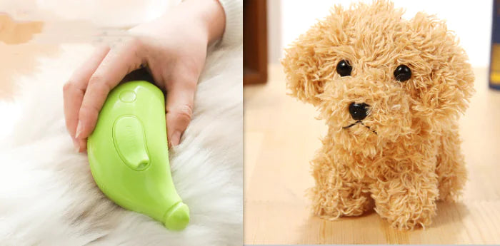 3-in-1 Banana Pet Grooming Brush – Steam, Massage & Hair Remover