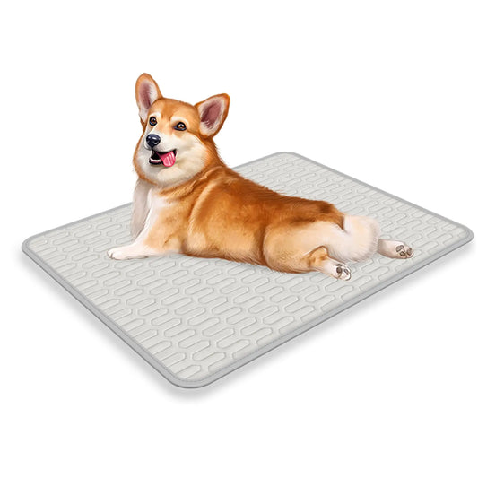 Self-Cooling Dog & Cat Mat – 30"x20" Non-Slip Pet Crate Pad for Indoor/Outdoor Use (Gray)